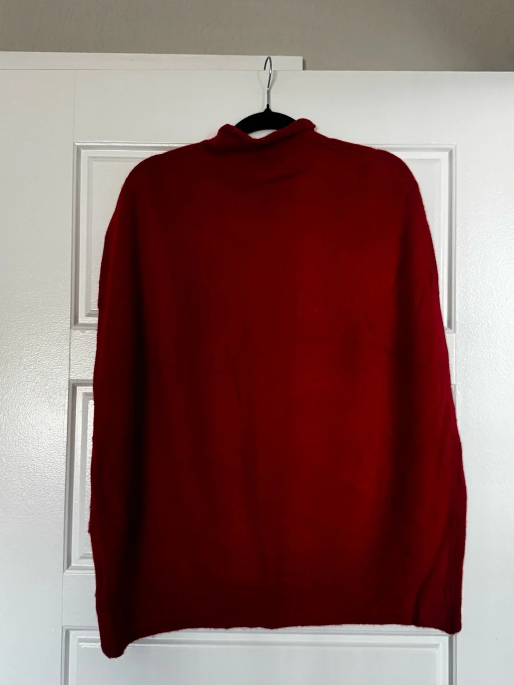 Women's Red Cape Sweater with Turtleneck